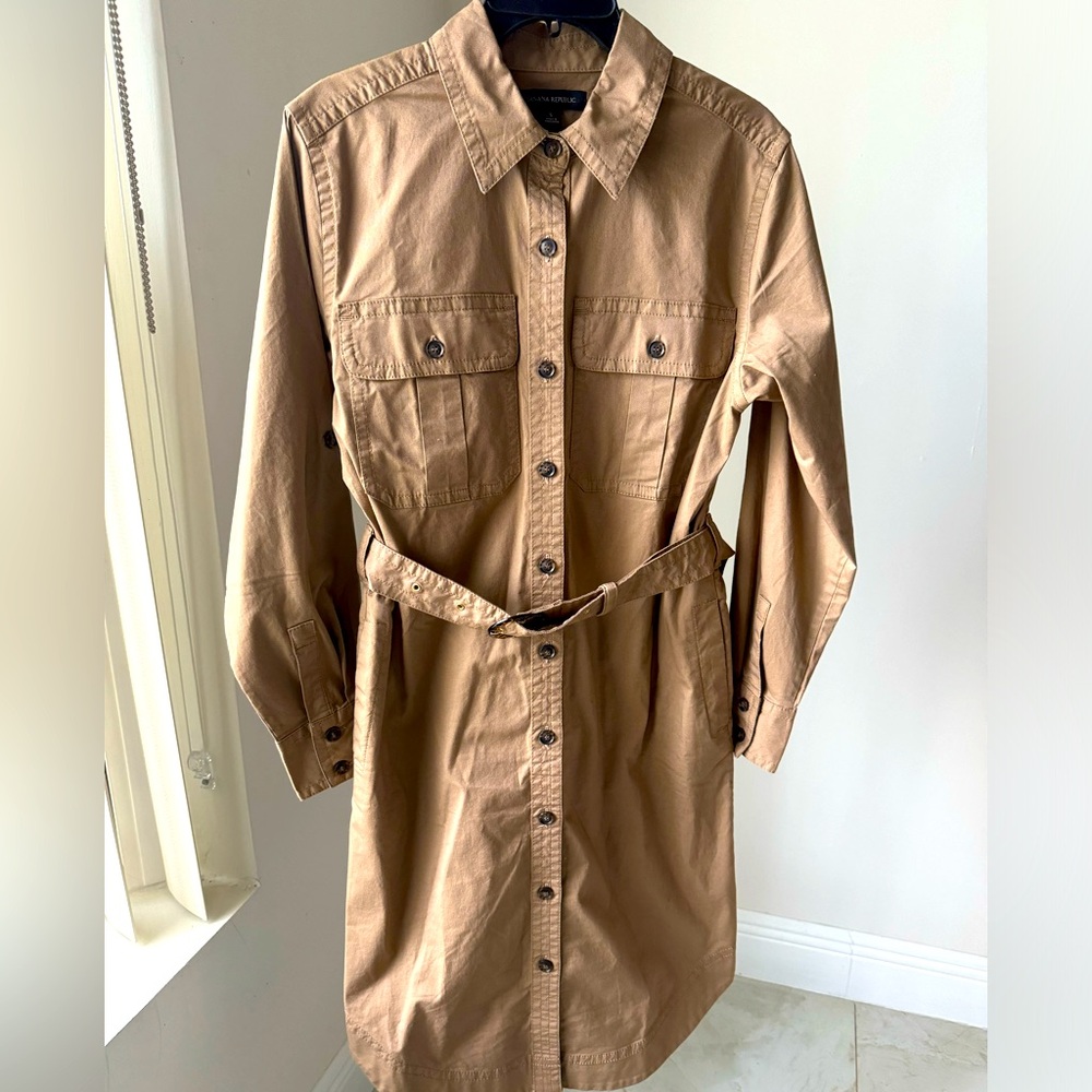 Banana Republic Utility Dress Beige Size Small